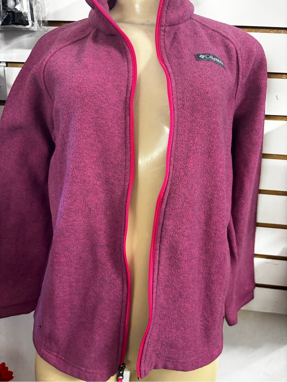 Columbia Women's Magenta Fleece Jacket with Hot Pink Trim